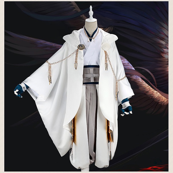 ウィッグ 下駄付き 鶴丸国永 初 戦闘服 コスプレ衣装 フルセット ※難アリ Vings(ヴィングス) / 刀剣乱舞 鶴丸国永 正装