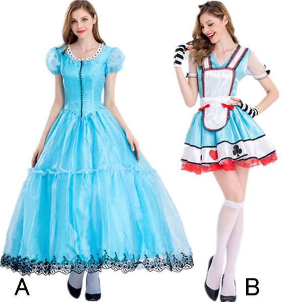 アリス ハロウィン 仮装 不思議の国のアリス アリスドレス ロングドレス ブルー アリスコスチューム メイド服 ショートワンピース パーティー 仮装 ハロウィン 仮装 コスチューム レディース 仮装 大人用eb793f0f0x0