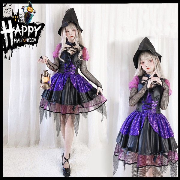 ハロウィン 衣装 魔女 女性用 ワンピース ゴシック 風 ハロウィーン パーティー お化け 文化祭
