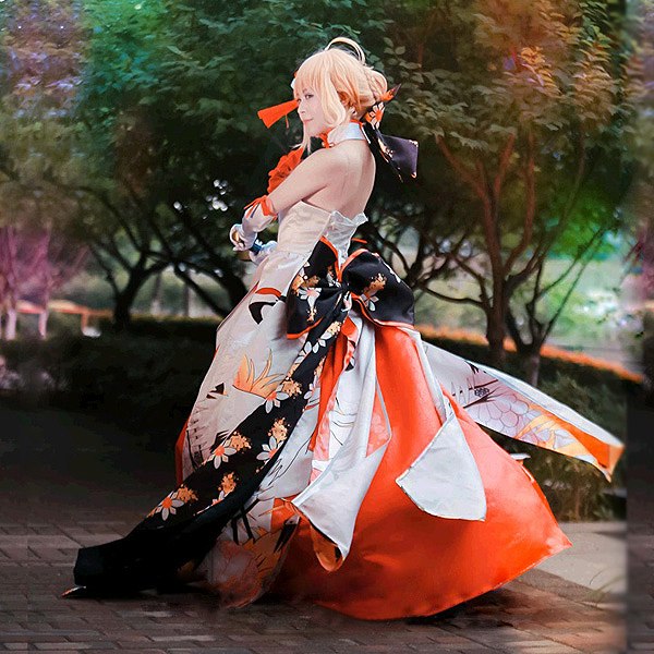 Fate/Grand Order FGO アルトリア・ペンドラゴン 着物ドレス コスプレ・衣装のVings
