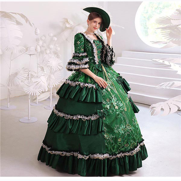 ロングドレス 編み上げタイプ 中世ヨーロッパ お姫様 貴族ドレス ステージ衣装 コスプレ・衣装のVings