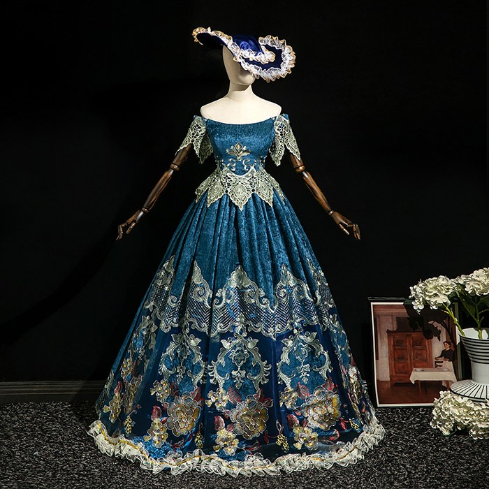貴族 ドレス 油絵風 お姫様 衣装 カラードレス ロング 宮廷 王族服 お嬢様 舞台衣装 復古 ジュリエット ヨーロッパ ステージ衣装 オペラ声楽 撮影 西洋ドレス レディース ロングドレス 貴族ドレス 中世 貴婦人 ワンピース 演出服 演劇 ハロウィン 女性 コスプレ・衣装のVings
