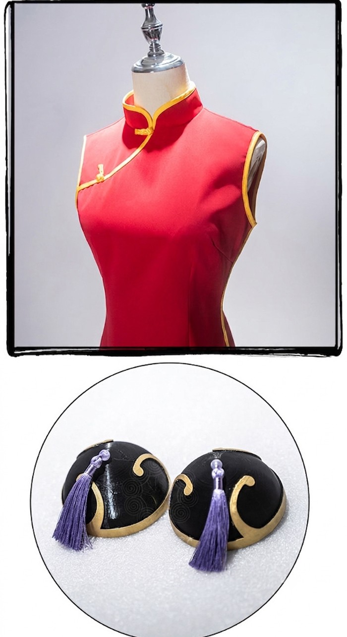 銀魂 ぎんたま 神楽 チャイナドレス コスプレ衣装 cosplay 仮装 文化祭 学園祭 ウイッグ追加可 S M L XL 2XL コスプレ・衣装のVings