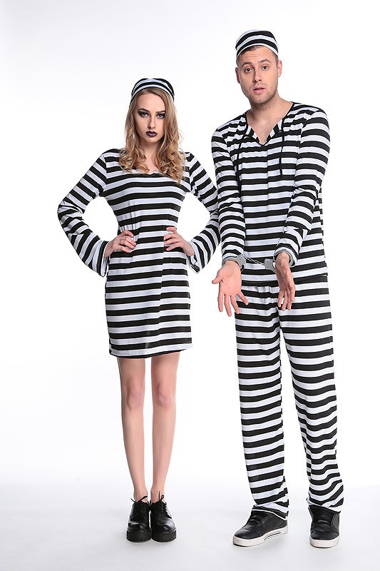 囚人服 女性用 男性用 ハロウィン 衣装 Halloween コスチューム new