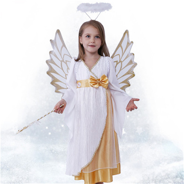 ハロウィン エンジェル 子供衣装 天使の衣装 お姫様 ワンピース 翼付き ...