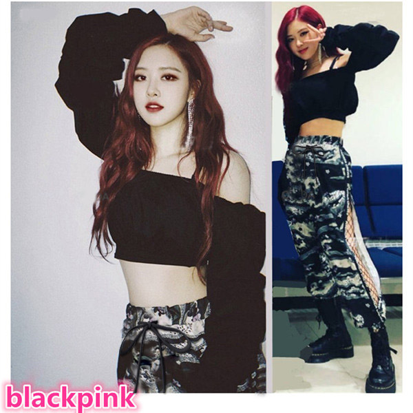 BLACKPINK ROSE  B系  K-POP ショート丈 tシャツ コスプレ・衣装のVings