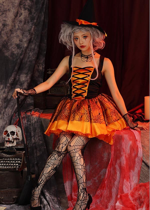 Halloween 衣装 ワンピース 可愛い 魔女 ハロウィン ドレス コスプレ