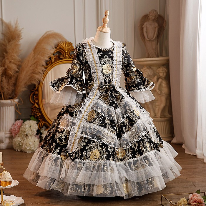 キッズ 貴族 ドレス お姫様 衣装 油絵風 ロング 宮廷 王族服 お嬢様 舞台衣装 復古 ヨーロッパ 演劇服装 ステージ衣装 オペラ声楽 撮影 西洋ドレス レディース ロングドレス 貴族ドレス 中世 ワンピース 演出服 演劇 ハロウィン 女の子 コスプレ・衣装のVings