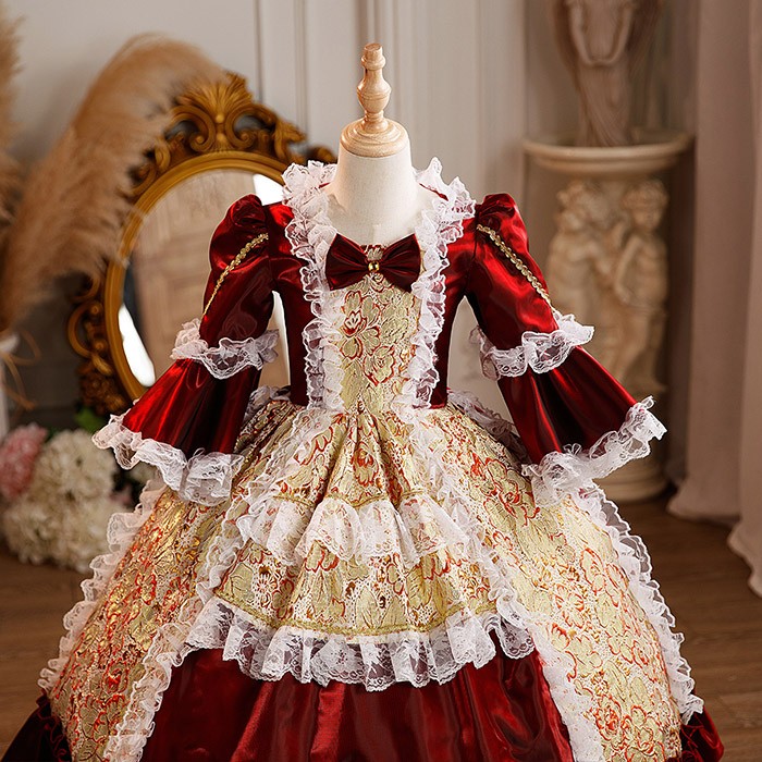 キッズ 貴族 ドレス お姫様 衣装 油絵風 ロング 宮廷 王族服 お嬢様 舞台衣装 復古 ヨーロッパ 演劇服装 ステージ衣装 オペラ声楽 撮影 西洋ドレス レディース ロングドレス 貴族ドレス 中世 ワンピース 演出服 演劇 ハロウィン 女の子 コスプレ・衣装のVings