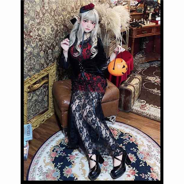 ハロウィン衣装 レディース 恐怖 吸血鬼 ワンピース 幽霊 かわいい 仮装舞踏会 コスチューム コスプレ・衣装のVings