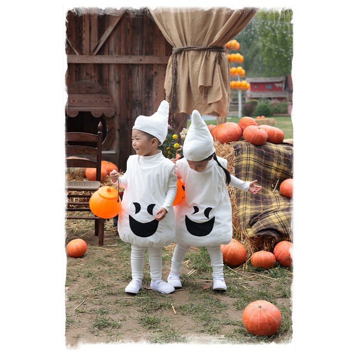 子供 ハロウィン 衣装 おばけ ゴースト コスプレ 仮装 90〜120cm キッズ 男の子 女の子 コスチューム パーティーグッズ 可愛い 文化祭 学園祭 イベント 余興 コスプレ・衣装のVings