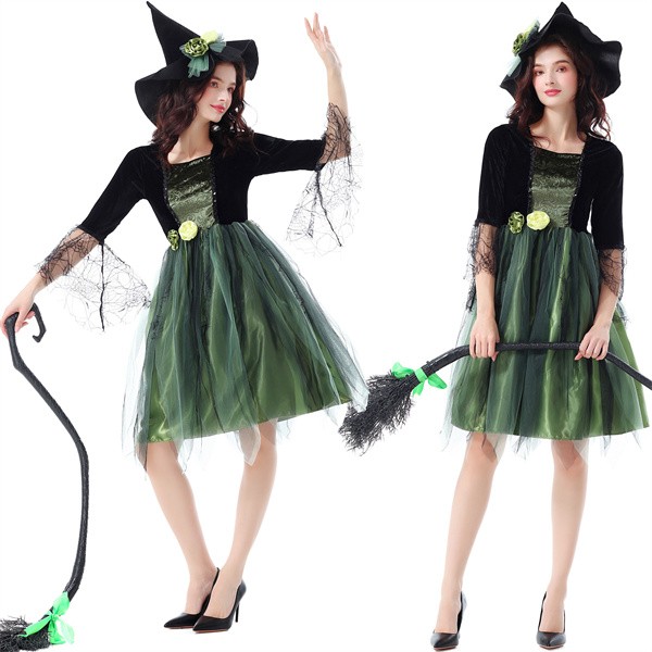 ハロウィン衣装 仮装 魔女 帽子 ワンピース ヴァンパイア Halloween コスプレ レディース 2点セット コスチューム 大人 仮装 ハロウィーン 学園祭 文化祭 衣装仮装 コスプレ・衣装のVings