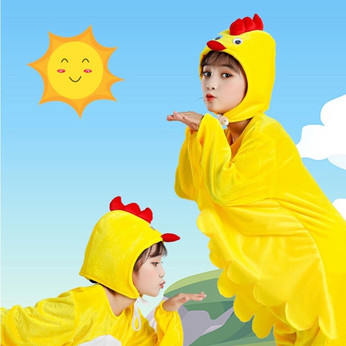 ひよこ 着ぐるみ 子供用 キッズ コスプレ 衣装 ショート ロング 110 120 130 140 150 160cm 発表会 ダンス 学園祭 幼稚園 保育園 お遊戯会 動物 仮装 かわいい イベント ハロウィン パーティー 黄色 コスチューム 男女兼用 コスプレ・衣装のVings