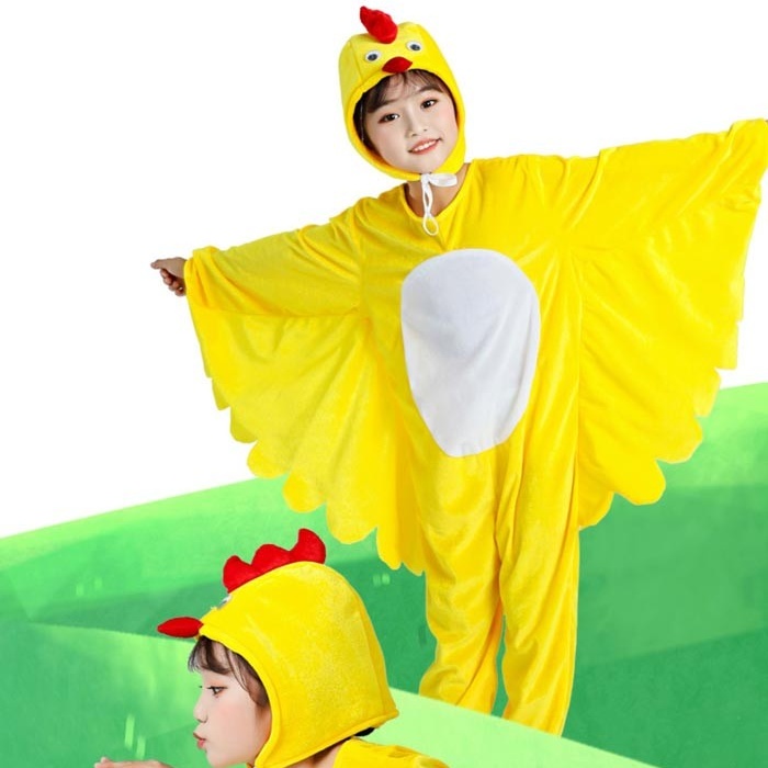 ひよこ 着ぐるみ 子供用 キッズ コスプレ 衣装 ショート ロング 110 120 130 140 150 160cm 発表会 ダンス 学園祭 幼稚園 保育園 お遊戯会 動物 仮装 かわいい イベント ハロウィン パーティー 黄色 コスチューム 男女兼用 コスプレ・衣装のVings