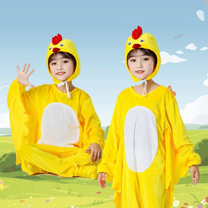 ひよこ 着ぐるみ 子供用 キッズ コスプレ 衣装 ショート ロング 110 120 130 140 150 160cm 発表会 ダンス 学園祭 幼稚園 保育園 お遊戯会 動物 仮装 かわいい イベント ハロウィン パーティー 黄色 コスチューム 男女兼用 コスプレ・衣装のVings
