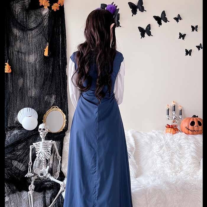 中世ヨーロッパ 貴族 ドレス ロングドレス コスプレ衣装 大人 魔法使い パーティードレス ハロウィン 仮装 上品 ネイビー ワインレッド ゴシック様式 ビクトリア 風 学園祭 文化祭 ダンスパーティー パーティードレス 衣装 クリスマス 文化祭 学園祭 コスプレ・衣装のVings