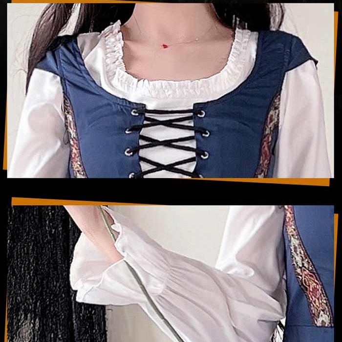 中世ヨーロッパ 貴族 ドレス ロングドレス コスプレ衣装 大人 魔法使い パーティードレス ハロウィン 仮装 上品 ネイビー ワインレッド ゴシック様式 ビクトリア 風 学園祭 文化祭 ダンスパーティー パーティードレス 衣装 クリスマス 文化祭 学園祭 コスプレ・衣装のVings