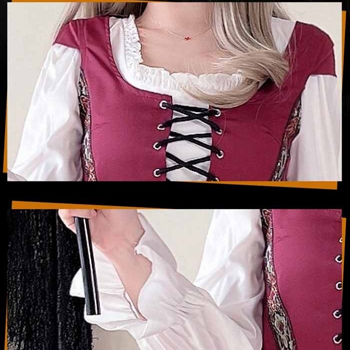 中世ヨーロッパ 貴族 ドレス ロングドレス コスプレ衣装 大人 魔法使い パーティードレス ハロウィン 仮装 上品 ネイビー ワインレッド ゴシック様式 ビクトリア 風 学園祭 文化祭 ダンスパーティー パーティードレス 衣装 クリスマス 文化祭 学園祭 コスプレ・衣装のVings