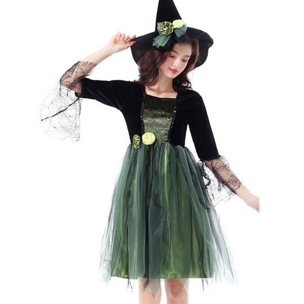 ハロウィン衣装 仮装 魔女 帽子 ワンピース ヴァンパイア Halloween コスプレ レディース 2点セット コスチューム 大人 仮装 ハロウィーン 学園祭 文化祭 衣装仮装 コスプレ・衣装のVings