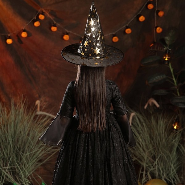 キッズドレス ウイッチ ハロウィン 魔女風 吸血鬼 ドレス ロングドレス 長袖 ロング丈 コスチューム 衣装 ピアノ 発表会 子供ドレス パーティー カラードレス ワンピース エレガント 女の子 子供 フォーマル かわいい ブラック レッド パープル 100 110 120 130 140 150 160 コスプレ・衣装のVings