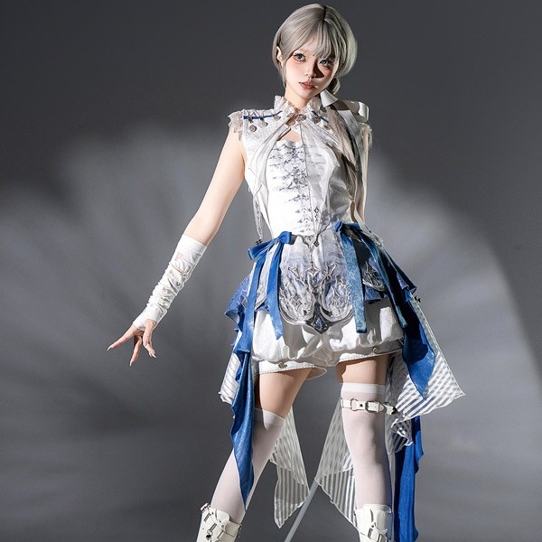 王子風ロリータ 竜騎士風 皇子系 少年装 3点セット リボン 夏 ノースリーブ 男装 王子装 王子系 フリル ゴスロリ服 中華風 ロリィタ ステージ服 コスチューム 仮装 コスプレ サブカル系 可愛い 男女兼用 舞台 衣装 ステージ イベント 文化祭 学園祭 パンツ ホワイト Lolita S M L コスプレ・衣装のVings