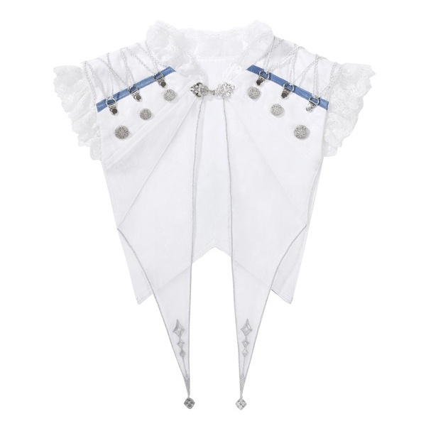 王子風ロリータ 竜騎士風 皇子系 少年装 3点セット リボン 夏 ノースリーブ 男装 王子装 王子系 フリル ゴスロリ服 中華風 ロリィタ ステージ服 コスチューム 仮装 コスプレ サブカル系 可愛い 男女兼用 舞台 衣装 ステージ イベント 文化祭 学園祭 パンツ ホワイト Lolita S M L コスプレ・衣装のVings