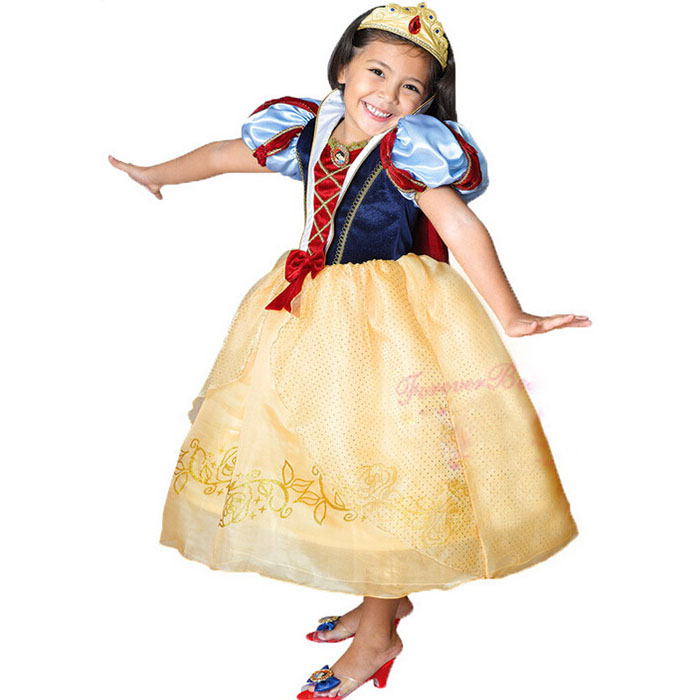 子供 ドレス 豪華 発表会 ディズニー風 白雪姫 ドレス Disney snow White ハロウィン 衣装 子供 女の子 コスプレ ドレス キッズ ハロウィン クリスマス 仮装 110 120 130 140 冠付き コスプレ・衣装のVings