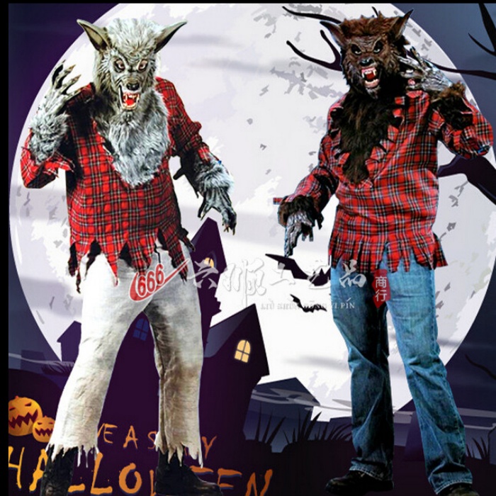 ハロウィン衣装 男性 狼男コスチューム衣装 恐怖 cosplay 仮面舞踏会 大人のパーティー 4点セット fullsetハロウィン 仮装 ディズニー 大人 ハロウィン 衣装 コスチューム コスプレ・衣装のVings