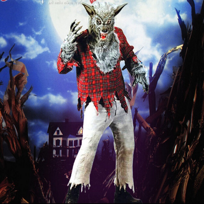 ハロウィン衣装 男性 狼男コスチューム衣装 恐怖 cosplay 仮面舞踏会 大人のパーティー 4点セット fullsetハロウィン 仮装 ディズニー 大人 ハロウィン 衣装 コスチューム コスプレ・衣装のVings