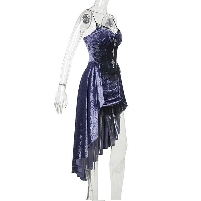 2点セット ワンピース ゴシック風 レディース ロリータ ゴスロリ ワンピース トップス コスプレ ロリータ パープル 黒 セクシー ランジェリー キャミワンピ 悪魔 吸血鬼 魔女 メイド ドレス お姫様 姫系 演劇 ハロウィン 仮装 学園祭 文化祭 イベント コスプレ・衣装のVings