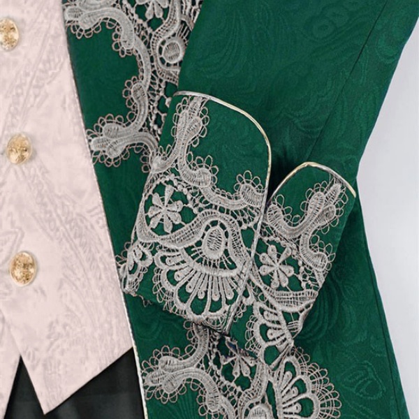 ドレスコート ロングコート ジャケット 中世ヨーロッパ 舞台衣装 貴族風 長袖 バッスルライン 貴族衣装 メンズ 宮廷服 ハロウィン コスプレ 舞台 衣装 ステージ衣装 ルネサンス ヴィクトリア 大きいサイズ 黒 グリーン コスプレ・衣装のVings