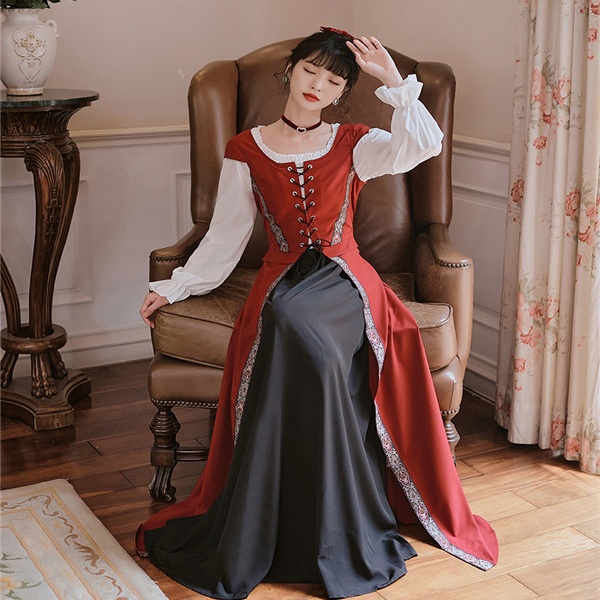 宮廷服ドレス ゴシック様式 ビクトリア風 全5色 パーティードレス クリスマス ハロウィン コスプレ・衣装のVings