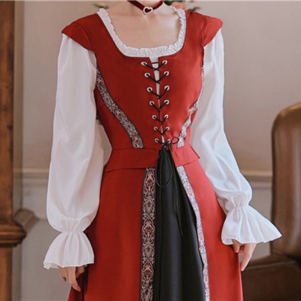 宮廷服ドレス ゴシック様式 ビクトリア風 全5色 パーティードレス クリスマス ハロウィン コスプレ・衣装のVings