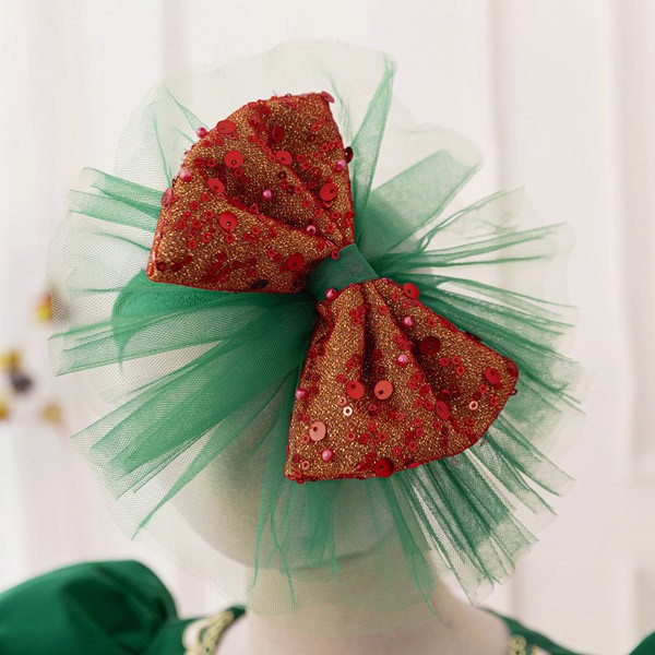 キッズドレス クリスマス風 キラキラ リボン ドレス ショート丈 半袖 ミニ コスチューム衣装 子供ドレス パーティードレス カラードレス ワンピース お姫様 プリンセス風 女の子 子供 かわいい ステージ 演出 イベント 写真用 グリーン レッド 110 120 130 140 150 コスプレ・衣装のVings