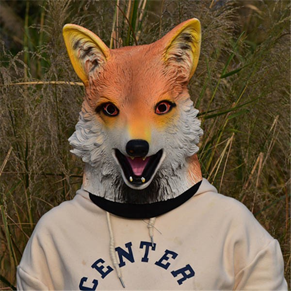 狐 マスク コスプレ ラバーマスク フルマスク 可愛い お面 コスプレ 動物 なりきり 面白い Vings(ヴィングス)