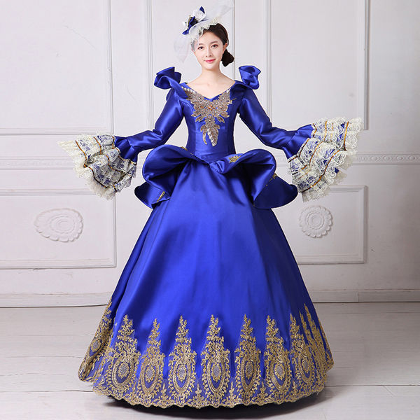 イタリアレトロ 中世風 刺繍が可愛くてゴージャス 姫系 カラードレス 
