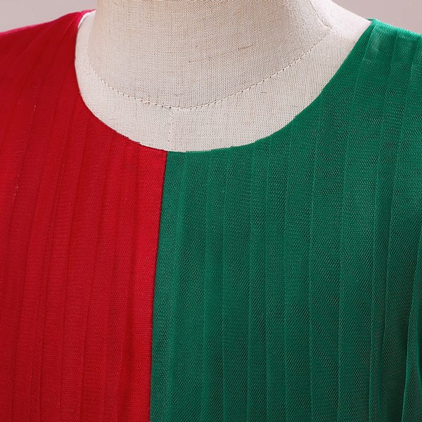 キッズドレス アシンメトリードレス ビッグリボン 切り替え クリスマス ドレス ロング丈 ノースリーブ 袖なし コスチューム衣装 子供ドレス パーティードレス カラードレス ワンピース お姫様 女の子 子供 かわいい ステージ 演出 イベント 写真用 レッド グリーン 140 150 160 170 コスプレ・衣装のVings