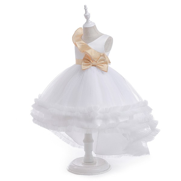 キッズドレス ドレス フィッシュテール クリスマス風 ビッグリボン ドレス ノースリーブ コスチューム衣装 子供ドレス パーティードレス カラードレス ワンピース お姫様 女の子 子供 かわいい ステージ 演出 イベント 演出 パーティー レッド グリーン ホワイト 110 120 130 140 150 コスプレ・衣装のVings