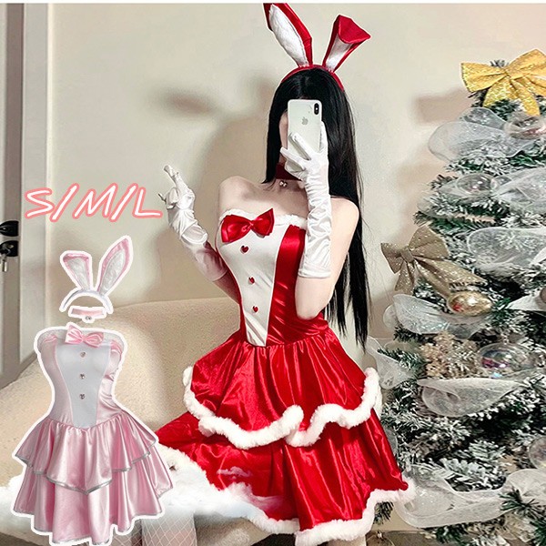 クリスマス ワンピース かわいい セクシー サンタ コスプレ 帽子+ワンピース 可愛い 学園祭 文化祭 コスプレ・衣装のVings