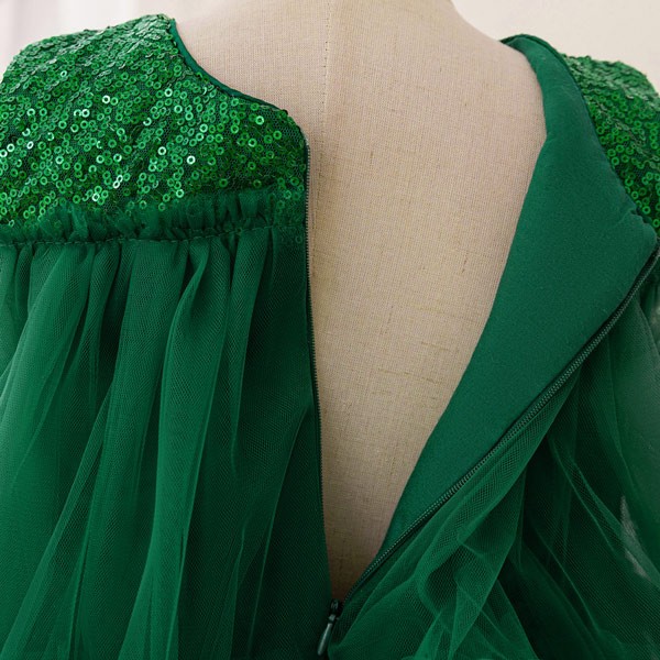 キッズドレス クリスマスツリー風 ティアードスカート ドレス 膝丈 ノースリーブ 袖なし コスチューム衣装 子供ドレス パーティードレス カラードレス ワンピース お姫様 女の子 子供 かわいい ステージ 演出 イベント 写真用 グリーン 90 100 110 120 130 コスプレ・衣装のVings