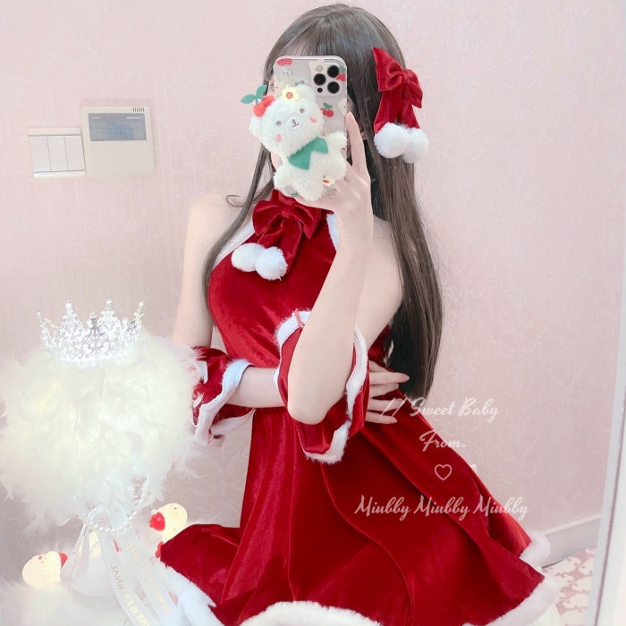 クリスマス レディース ワンピース コスチューム 仮装 かわいい おしゃれ クリスマスコスプレ 演出 写真用 セクシー レッド M L コスプレ・衣装のVings