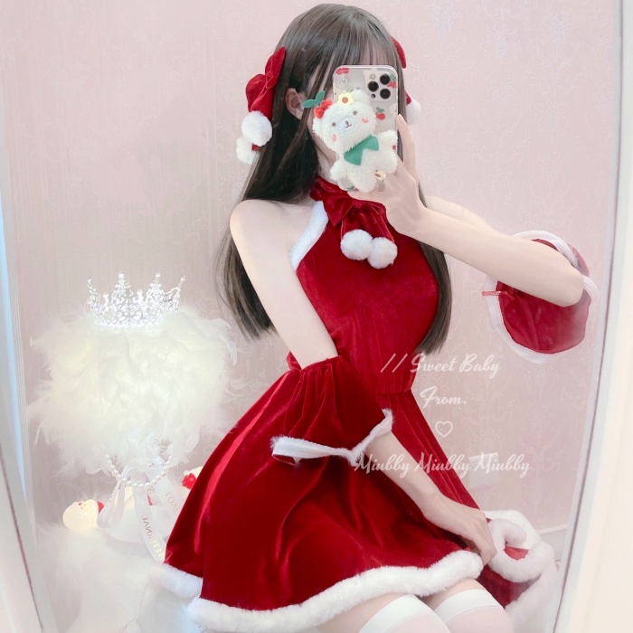 クリスマス レディース ワンピース コスチューム 仮装 かわいい おしゃれ クリスマスコスプレ 演出 写真用 セクシー レッド M L コスプレ・衣装のVings