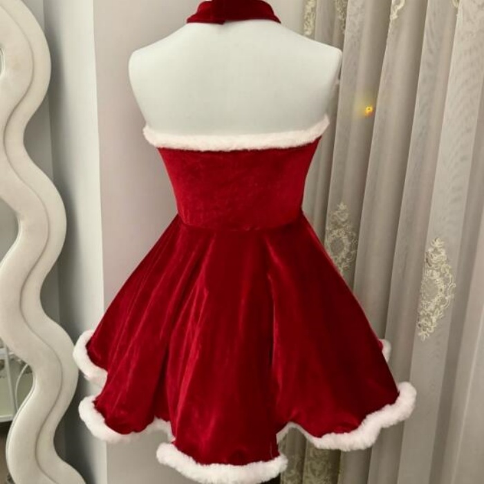 クリスマス レディース ワンピース コスチューム 仮装 かわいい おしゃれ クリスマスコスプレ 演出 写真用 セクシー レッド M L コスプレ・衣装のVings