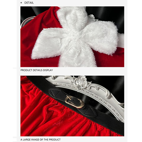 サンタ コスプレ レディース ワンピース リボン Xmas クリスマス 冬 仮装 イベント 衣装 サンタ サンタクロース 赤 サンタコス エロ 可愛い コスチューム パーティ コスプレ・衣装のVings