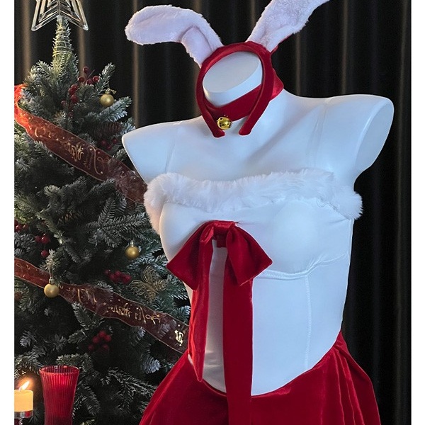 サンタ コスプレ レディース ワンピース リボン Xmas クリスマス 冬 仮装 イベント 衣装 サンタ サンタクロース 赤 サンタコス エロ 可愛い コスチューム パーティ コスプレ・衣装のVings