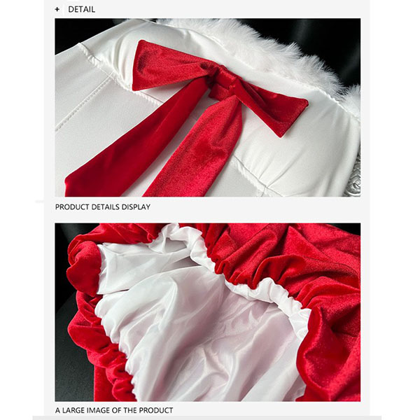 サンタ コスプレ レディース ワンピース リボン Xmas クリスマス 冬 仮装 イベント 衣装 サンタ サンタクロース 赤 サンタコス エロ 可愛い コスチューム パーティ コスプレ・衣装のVings