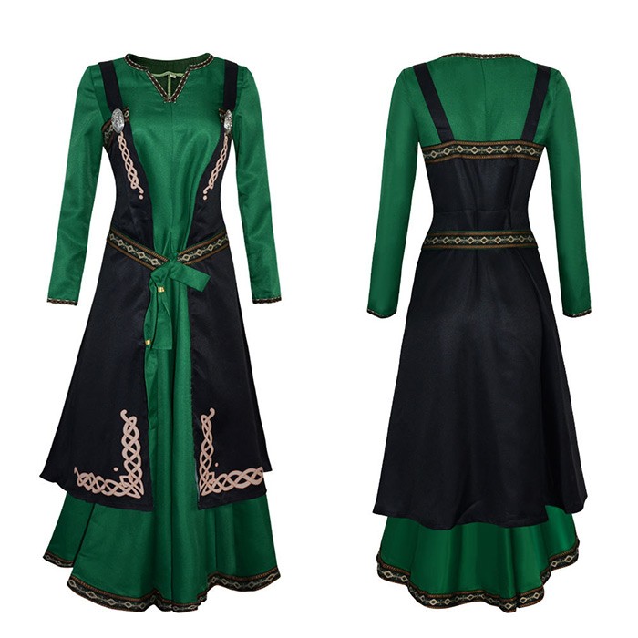 コスプレ衣装 ワンピース + エプロン レディース 仮装ドレス 長袖 ファンタジー 中世ドレス 女性用レトロドレス テーマパーティー 華やかドレス 魔法の世界 おしゃれ コスプレ衣装 ドレスアップ イベント コスチューム パーティー 文化祭 学園祭 コスプレ・衣装のVings