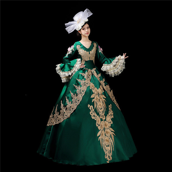 カラードレス ロングドレス 刺繍 中世貴族風 お姫様ドレス Vings ヴィングス