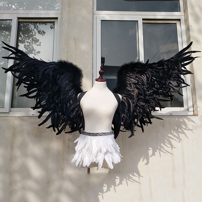 天使の羽 コスプレ道具 羽 翼 wing ウイング ブラック 80cm 手作り コスプレ・衣装のVings