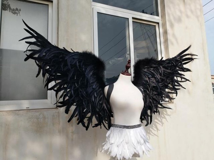 天使の羽 コスプレ道具 羽 翼 wing ウイング ブラック 80cm 手作り コスプレ・衣装のVings